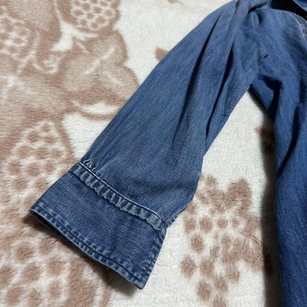 45R デニム ワンピース ピンタックR刺繍 インディゴ ティアード 藍染め 1