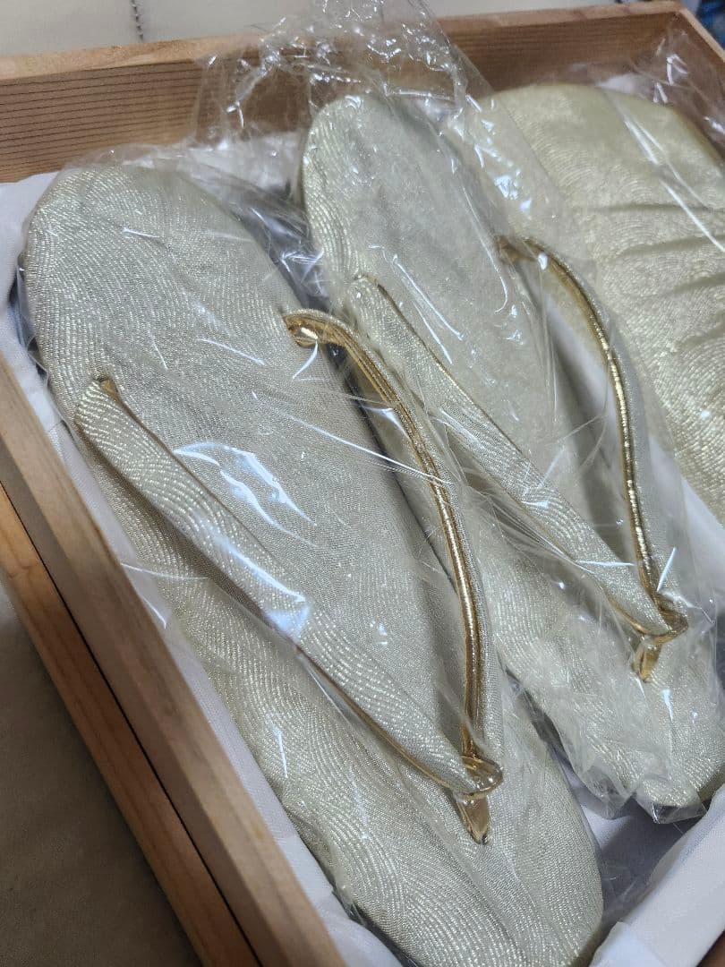 新品✨和装草履バックゴールド　フォーマル　結婚式新郎新婦母留袖　成人式振袖　木箱