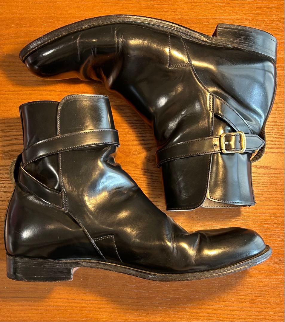 ★英国ハンドクラフト★ブラックレザージョッパーブーツ【状態良】検トリッカーズ