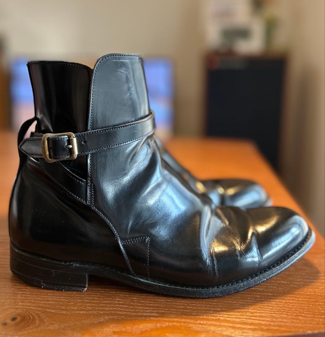 ★英国ハンドクラフト★ブラックレザージョッパーブーツ【状態良】検トリッカーズ