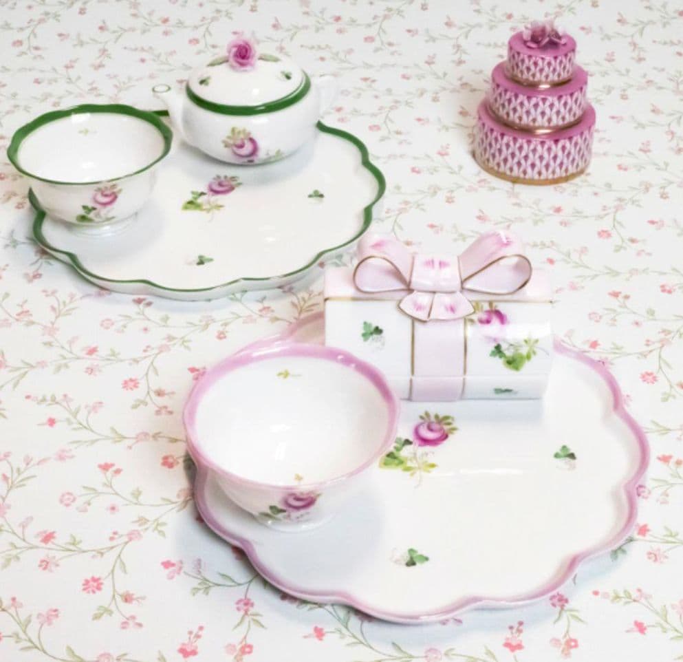 ✩希少品✩　ヘレンド　ウィーンの薔薇　ピンク　花形プレート