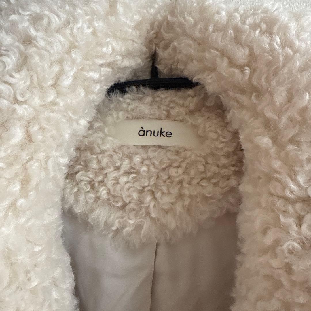anuke アイボリー ボア　Ecofur Over Coat 完売品