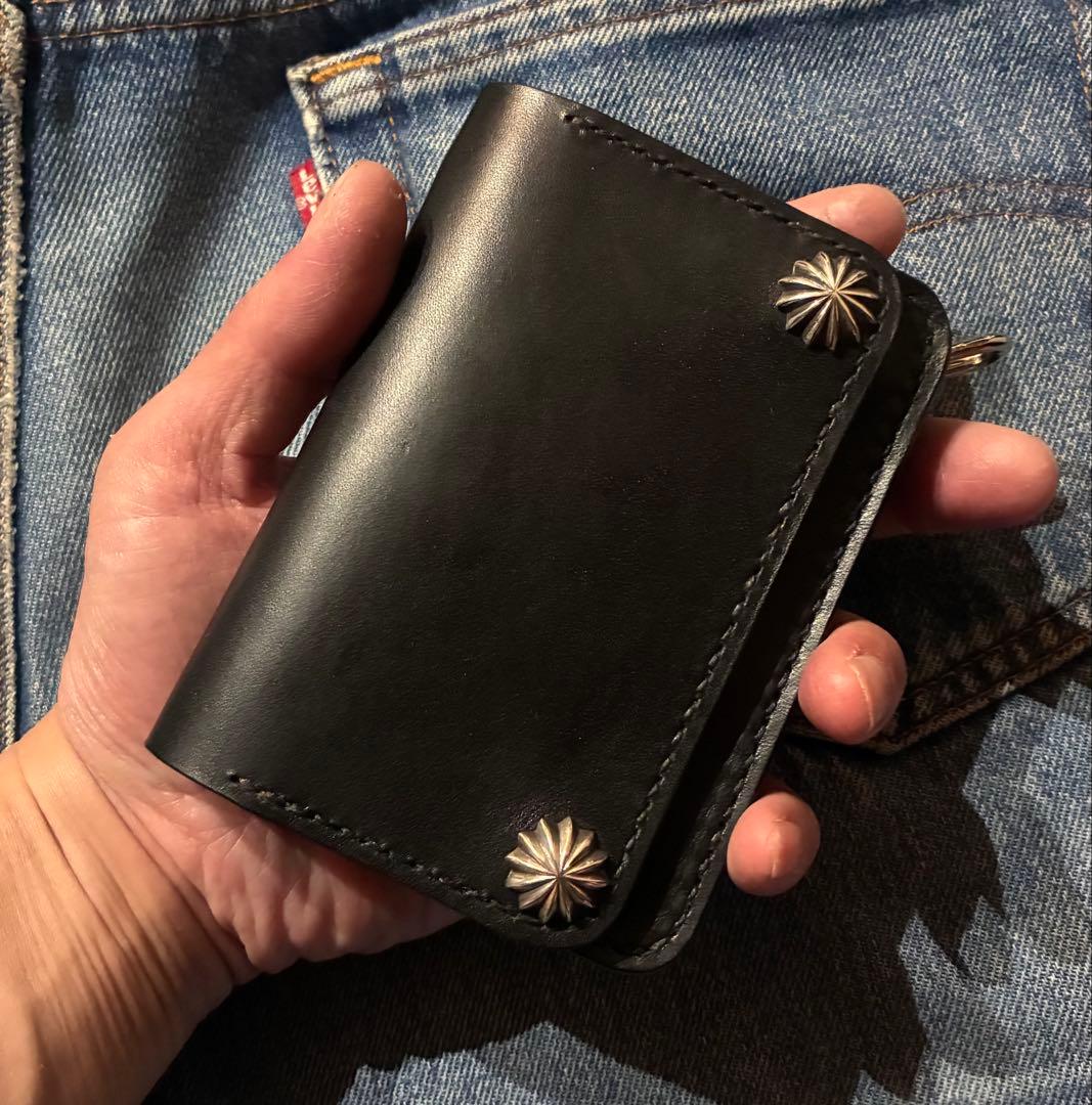 トラッカーウォレット　ショートサイズ　シルバー925アポロコンチョ　二層