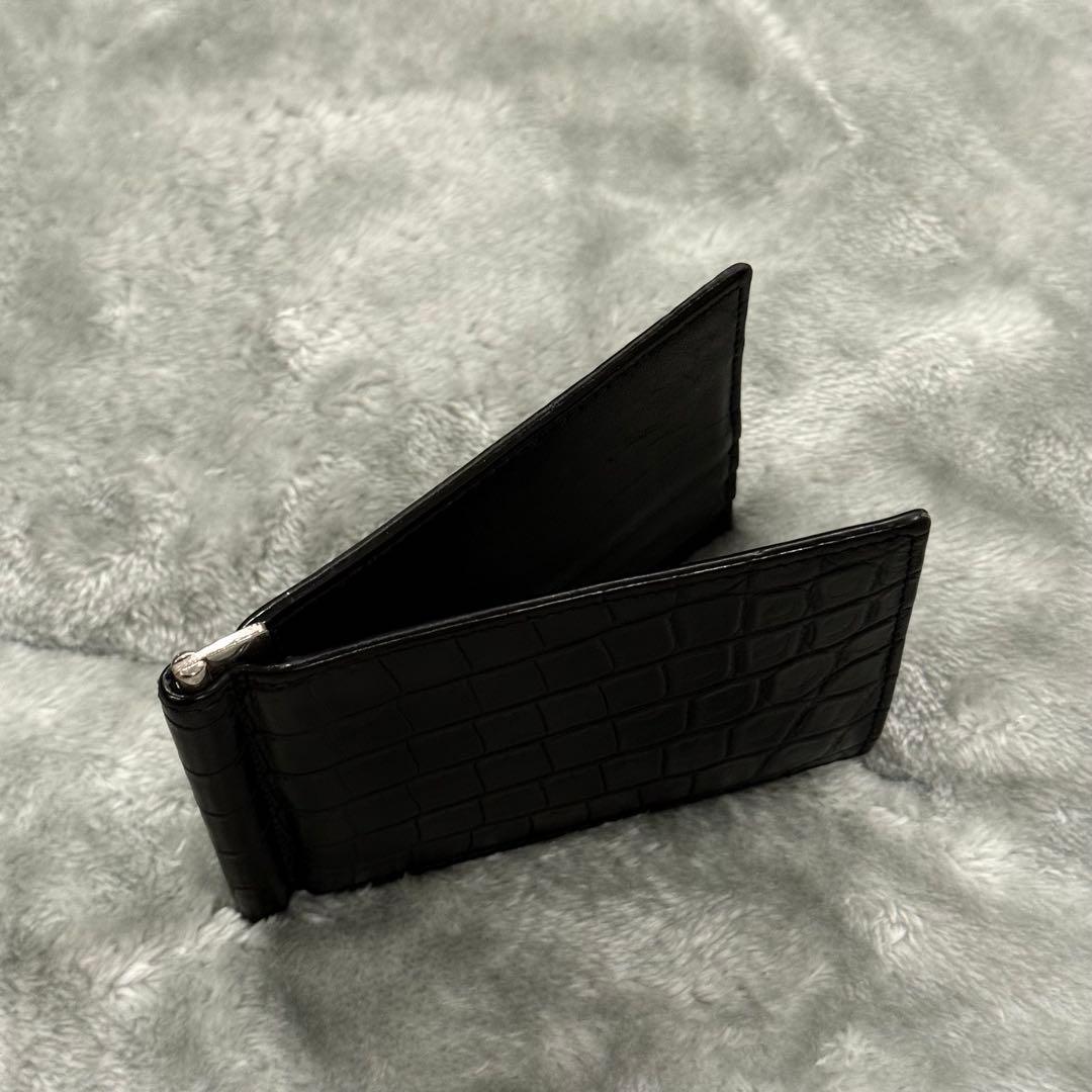 ⭐️未使用級⭐️ 　サンローラン　マネークリップ　クロコ型押し　シルバー金具