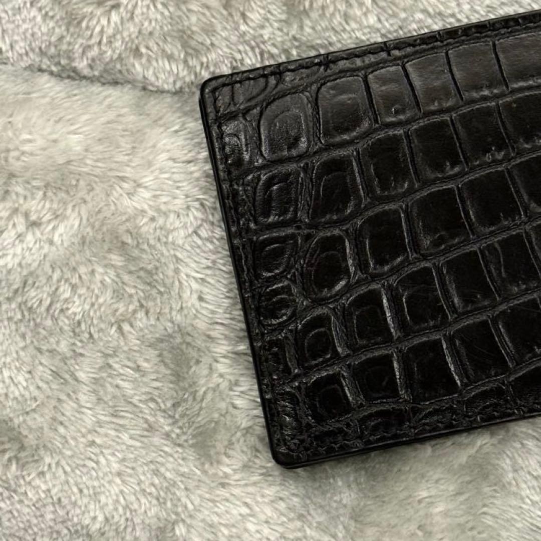 ⭐️未使用級⭐️ 　サンローラン　マネークリップ　クロコ型押し　シルバー金具