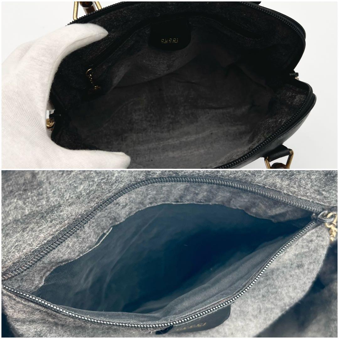 GUCCI ショルダーバッグ ハンド バッグ 2way バンブー ブラック