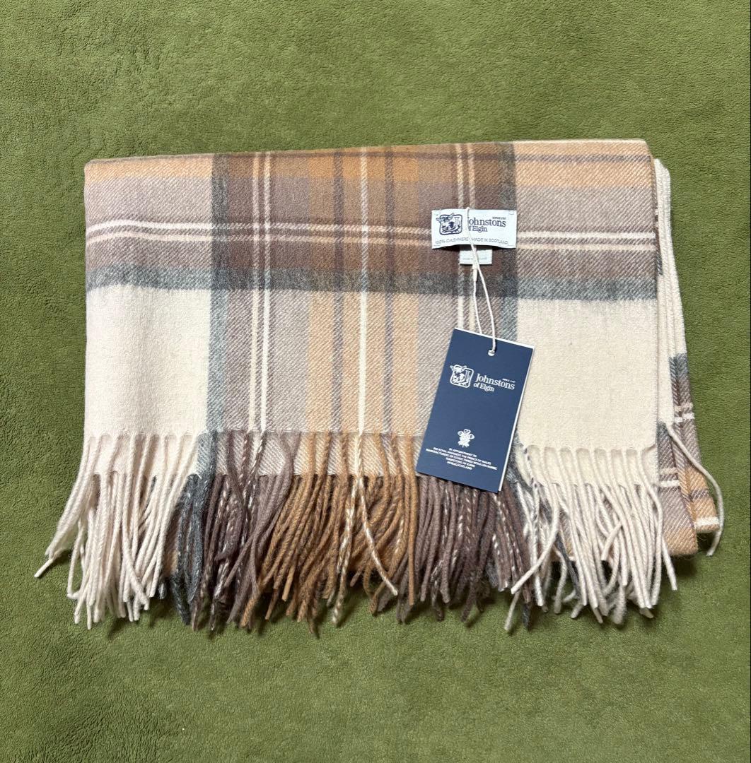 Y*様 JOHNSTONS ジョンストンズ　大判 マフラー ナチュラルスチュワ-
