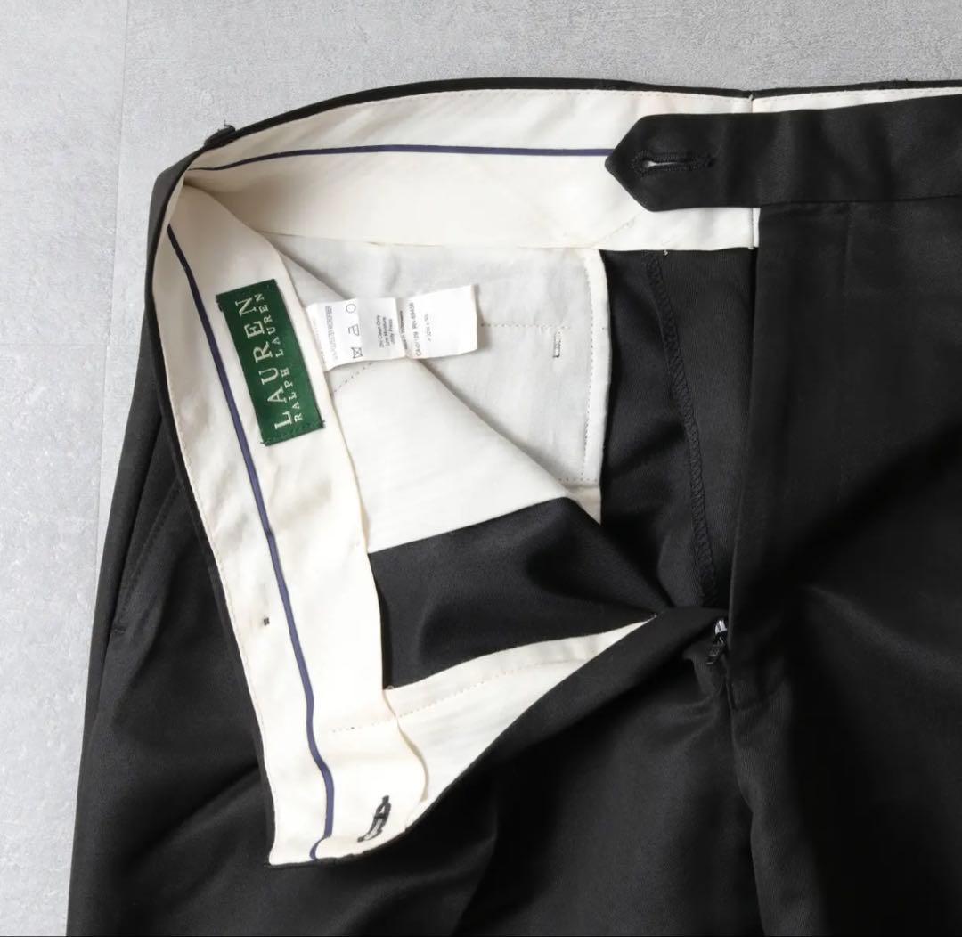 【美品】LAUREN RALPH LAUREN 2タックスラックス 黒 W32