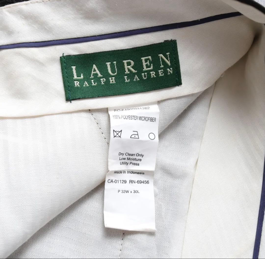 【美品】LAUREN RALPH LAUREN 2タックスラックス 黒 W32