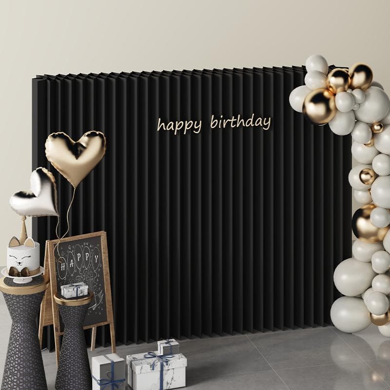 ブラックパーテーション間仕切り折り畳み式高さ1.8ｍ長さ2-3ｍ組立不要ついたて