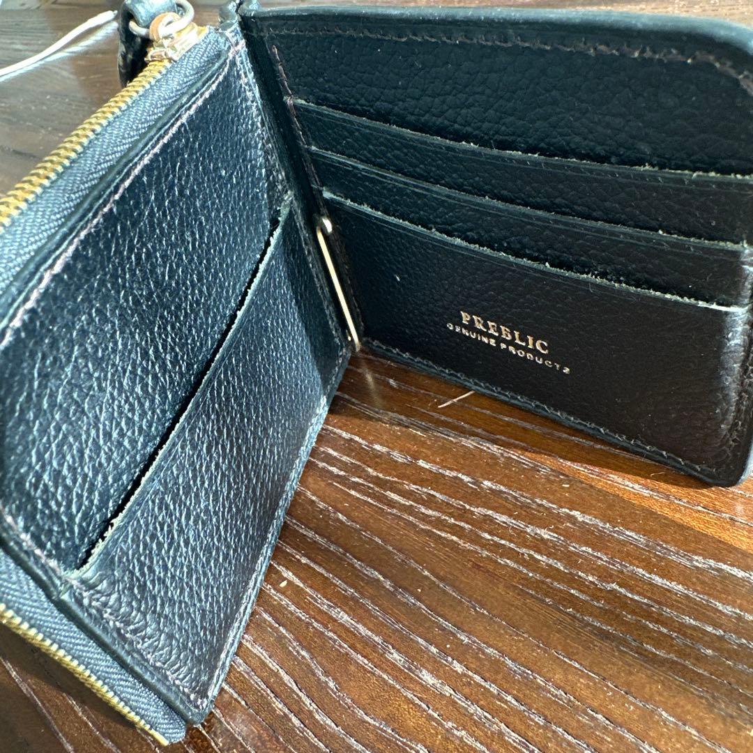 PREBLIC シボ革　マネークリップウォレット