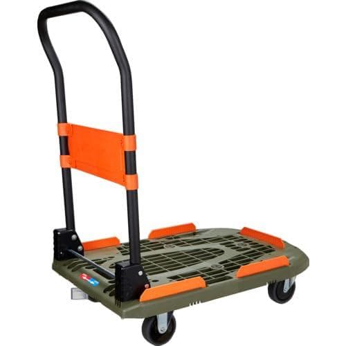 トラスコ中山(TRUSCO) 樹脂台車 カルティオ オリーブドラブ 折畳 樹脂A