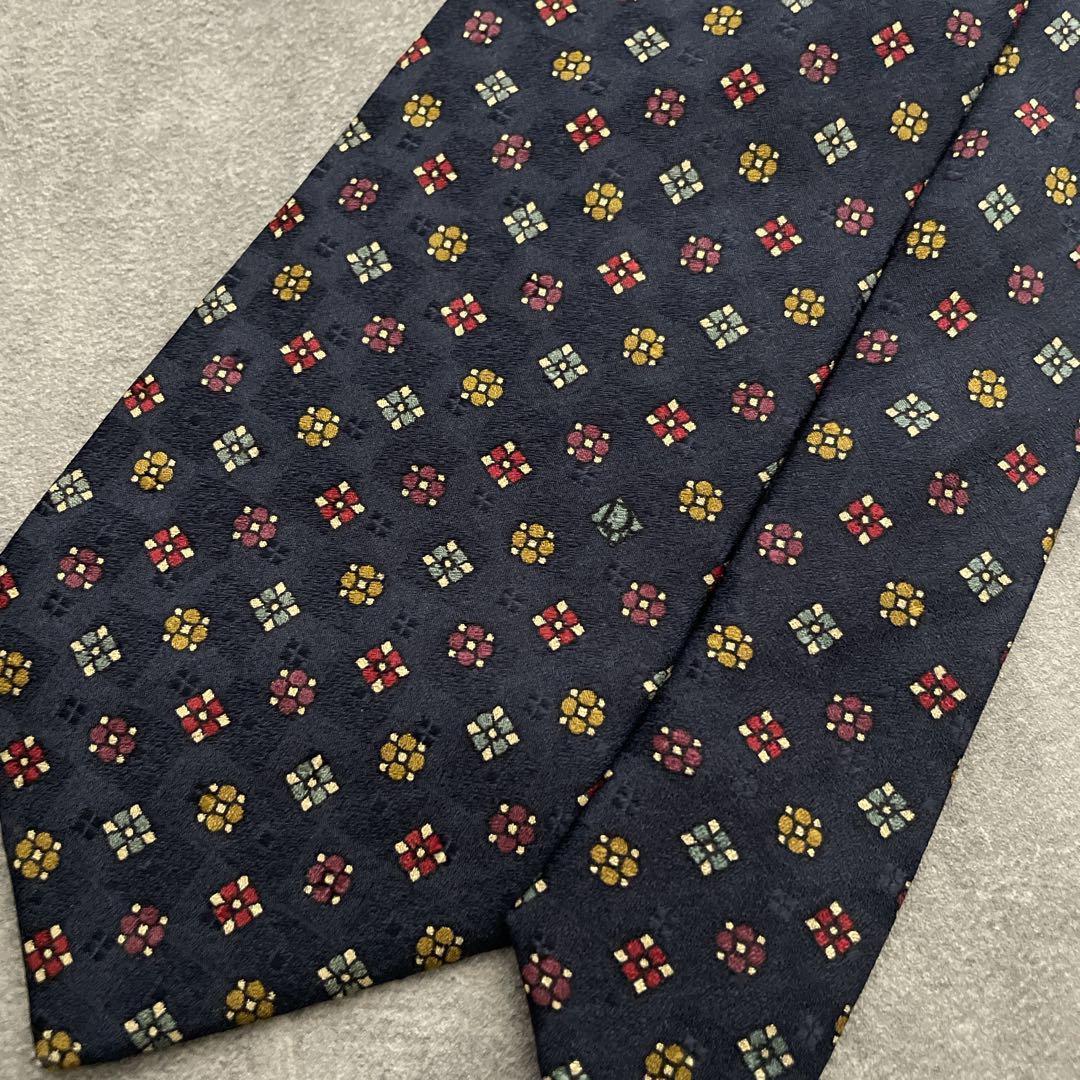 極上 漆黒ウール 黒金ボタン ダブルスーツ Christian Diorネクタイ