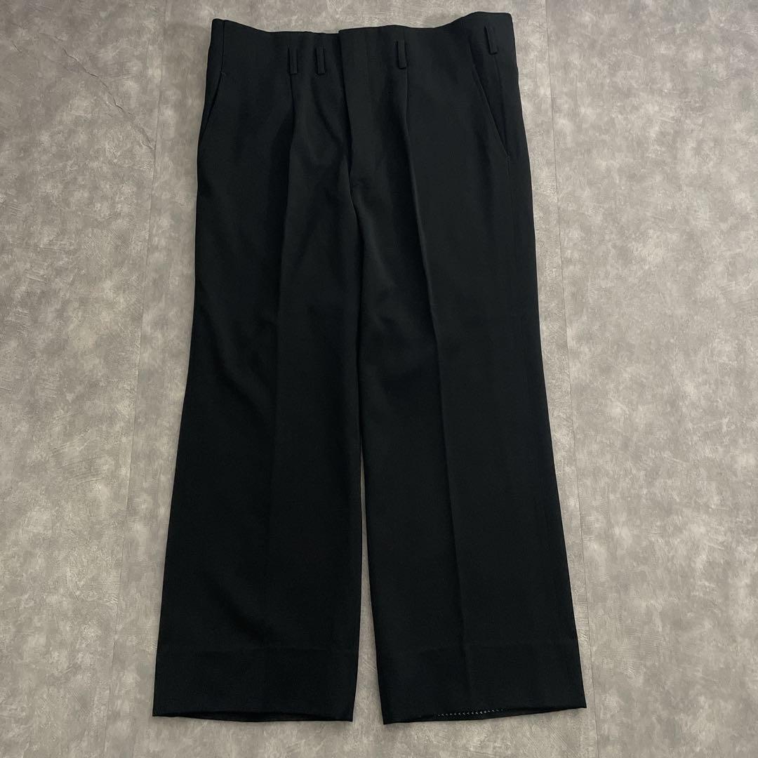 極上 漆黒ウール 黒金ボタン ダブルスーツ Christian Diorネクタイ