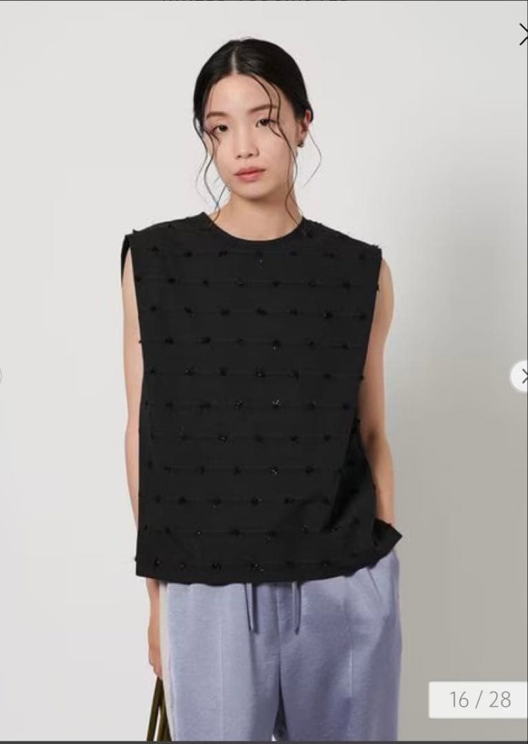 ドット ジャガードノースリーブブラウス　ユナイテッドアローズ