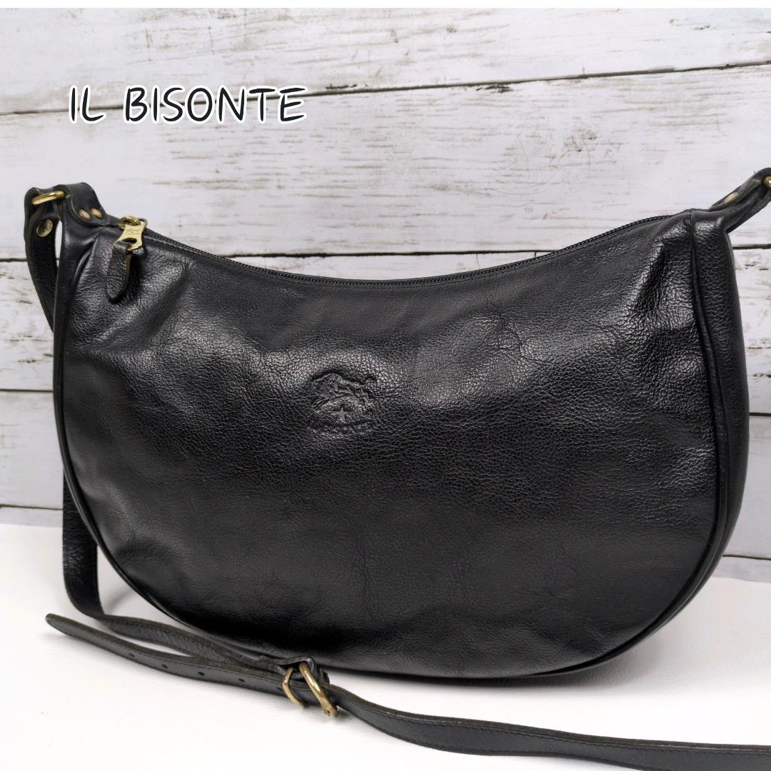 イルビゾンテ ショルダーバッグ 大きい ブラック ハーフムーン 三日月