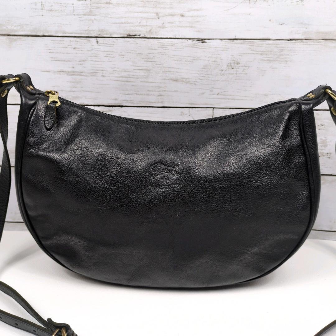 イルビゾンテ ショルダーバッグ 大きい ブラック ハーフムーン 三日月