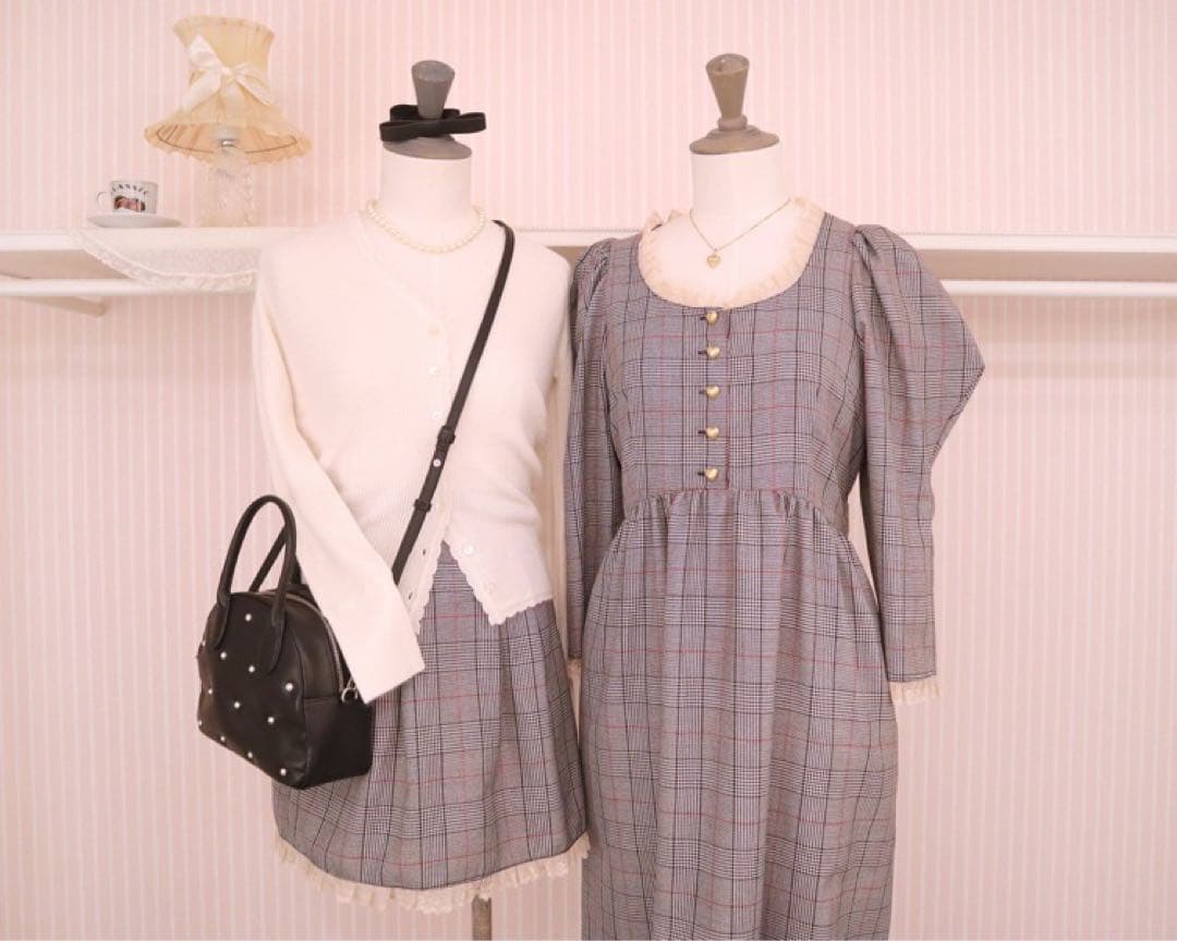 Katie TEA SOCIETY グレンチェックパニエスカート　Sサイズ
