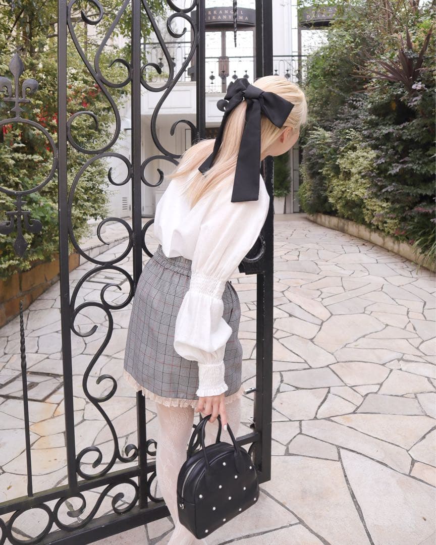 Katie TEA SOCIETY グレンチェックパニエスカート　Sサイズ