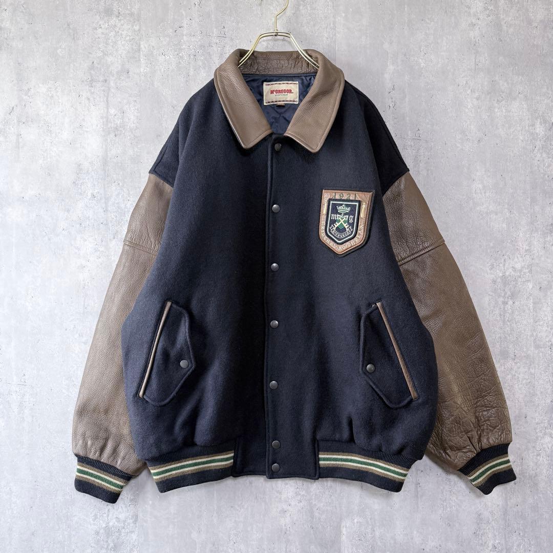 の*ん様 良品✨希少古着 マックレガー スタジャン 袖レザー 4L ビッグサイズ