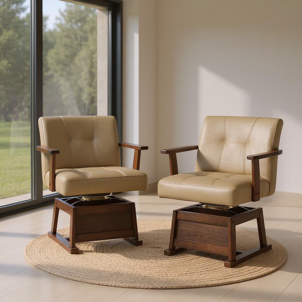 こたつ対応【2脚セット】【新品】立ち座りラクラク！高機能回転ダイニングチェア