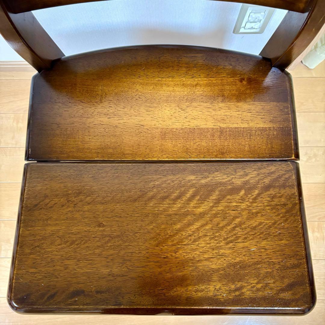 ナガノインテリア 天然木 椅子 ハートマーク ダイニングチェア 2脚セット