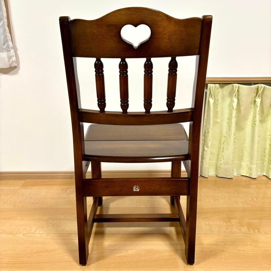ナガノインテリア 天然木 椅子 ハートマーク ダイニングチェア 2脚セット