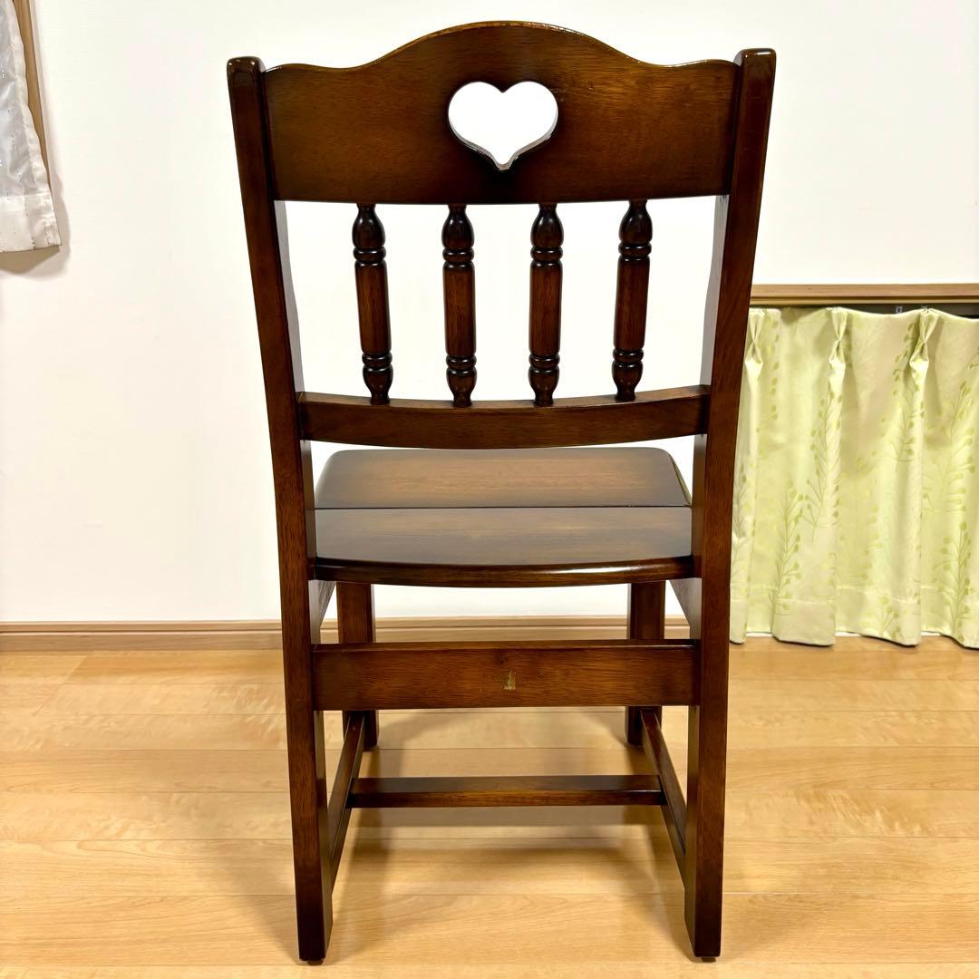 ナガノインテリア 天然木 椅子 ハートマーク ダイニングチェア 2脚セット