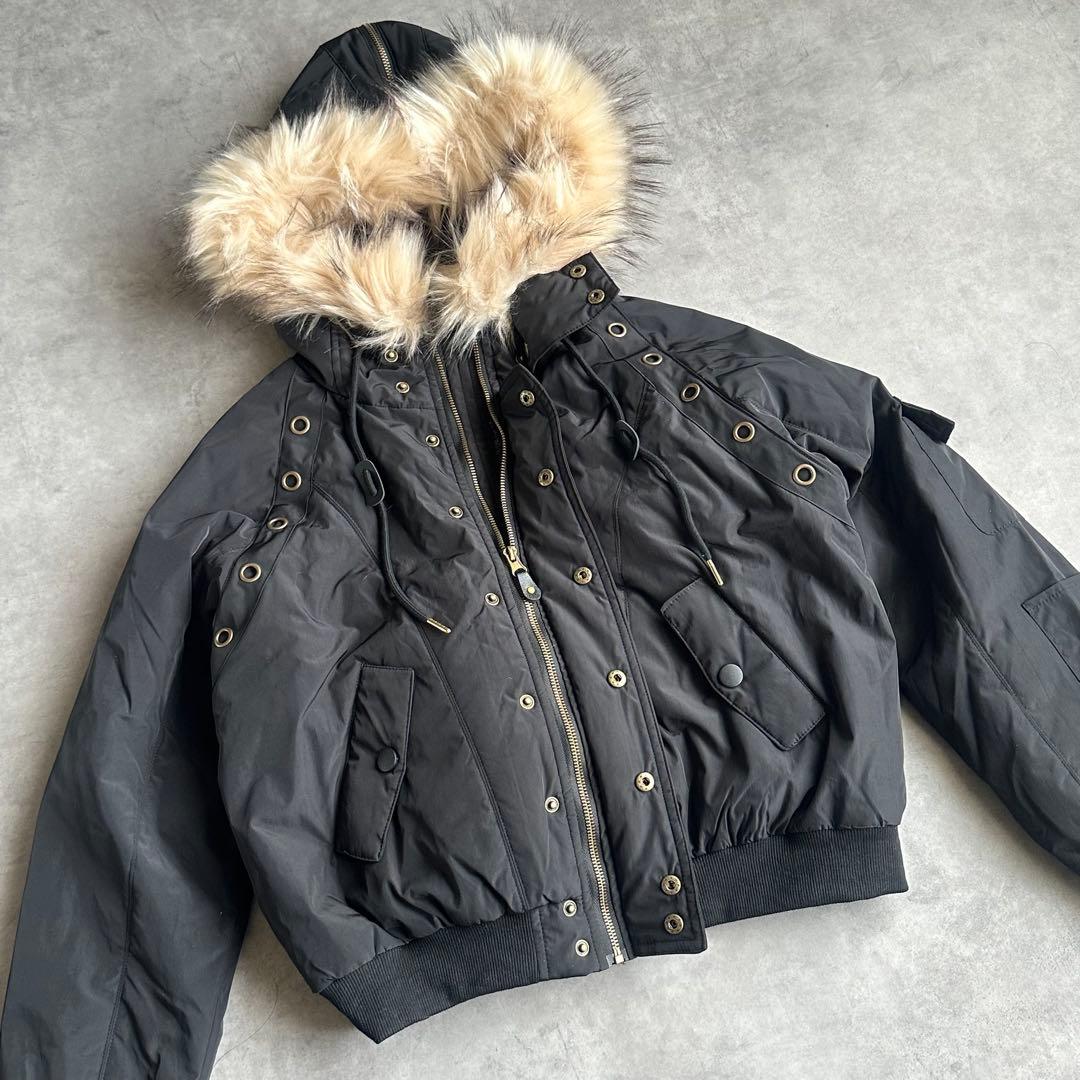 Y2K ファー付き 短丈　N2B フライトジャケット　平成ギャル　お兄系　ダウン