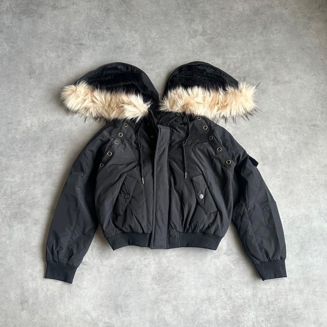 Y2K ファー付き 短丈　N2B フライトジャケット　平成ギャル　お兄系　ダウン