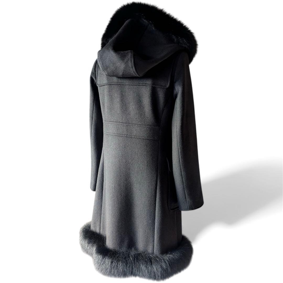 Diagram グレースコンチネンタル フォックスファー フードカシミヤ混コート