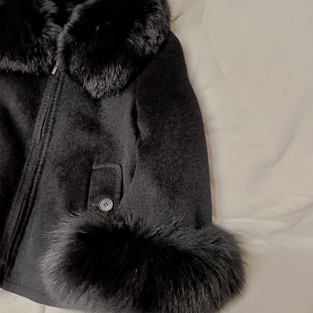 マダムジョコンダ ケープコート ブルーフォックス アンゴラ カシミヤ混　ポンチョ