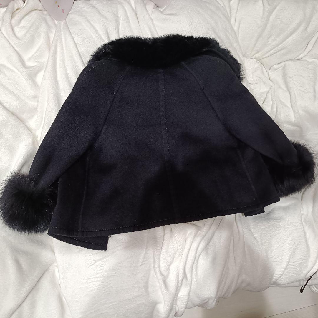 マダムジョコンダ ケープコート ブルーフォックス アンゴラ カシミヤ混　ポンチョ