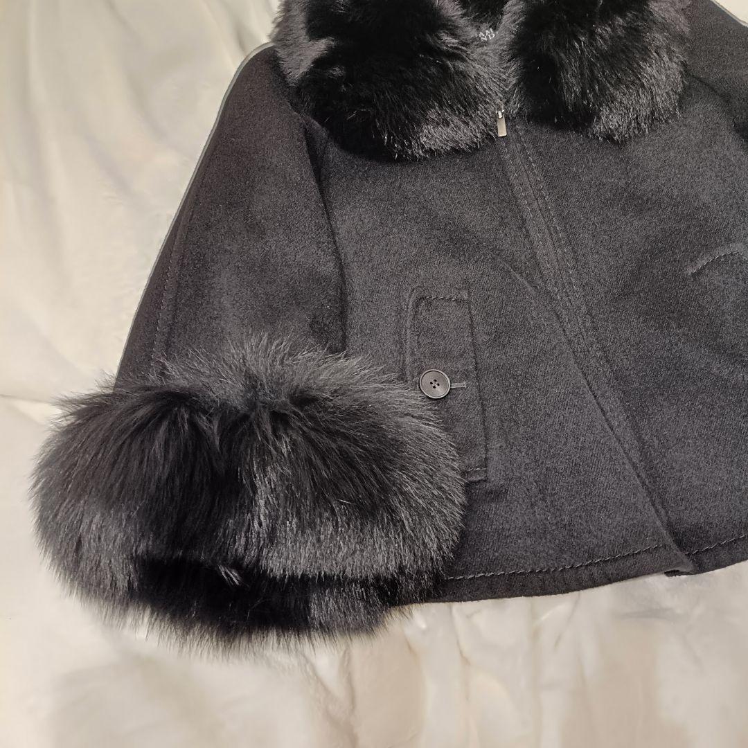 マダムジョコンダ ケープコート ブルーフォックス アンゴラ カシミヤ混　ポンチョ