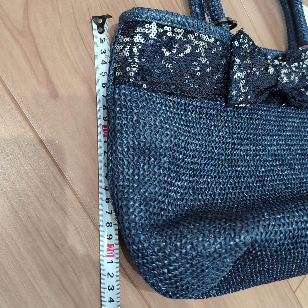ANTEPRIMA　ダークブルー スパンコール付き　カゴバッグ