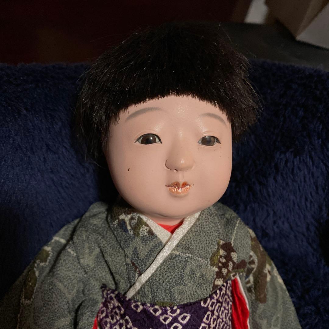 マ様おまとめ　市松人形　2体　男の子と女の子　鳴き　正絹縮緬着物