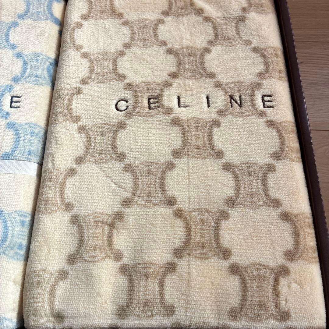 CELINE セリーヌ マカダム トリオンフ 綿毛布 2枚セット 西川産業