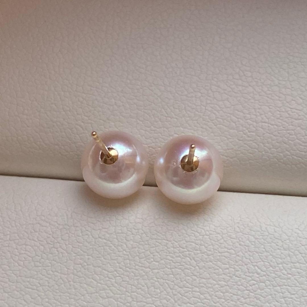 1940 美品❣️花珠から天女級のテリ❣️K18❣️あこや真珠7.5-8mm ピアス