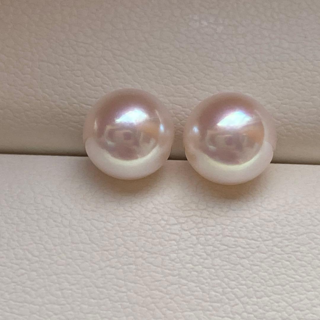 1940 美品❣️花珠から天女級のテリ❣️K18❣️あこや真珠7.5-8mm ピアス