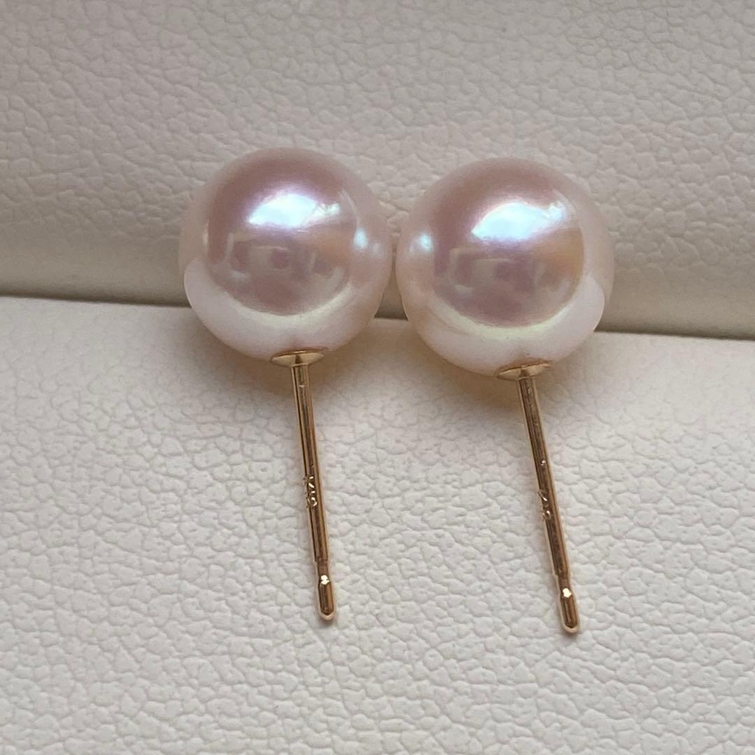 1940 美品❣️花珠から天女級のテリ❣️K18❣️あこや真珠7.5-8mm ピアス