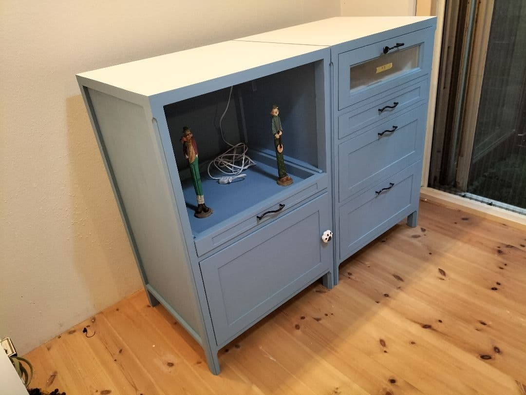 青色モダンデザインキャビネット