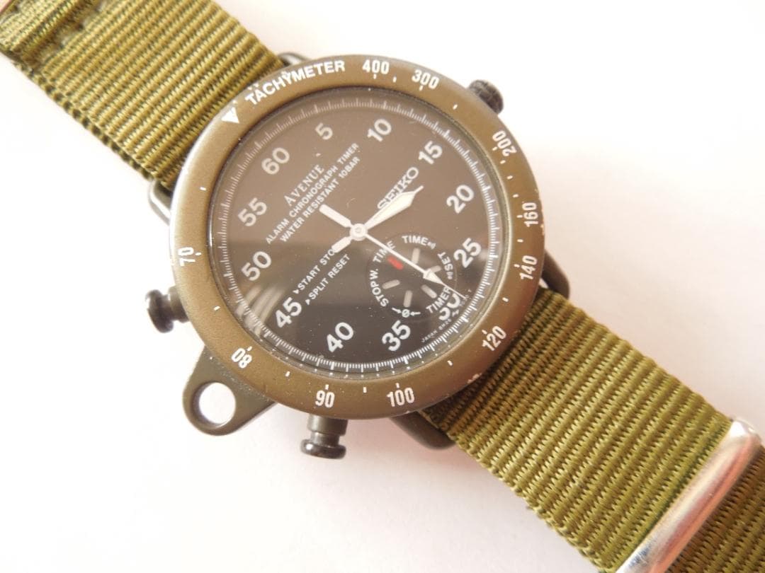 セイコー　アベニュー　ミリタリー　防水　アラーム　タイマー　ストップウォッチ
