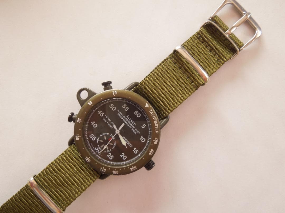 セイコー　アベニュー　ミリタリー　防水　アラーム　タイマー　ストップウォッチ