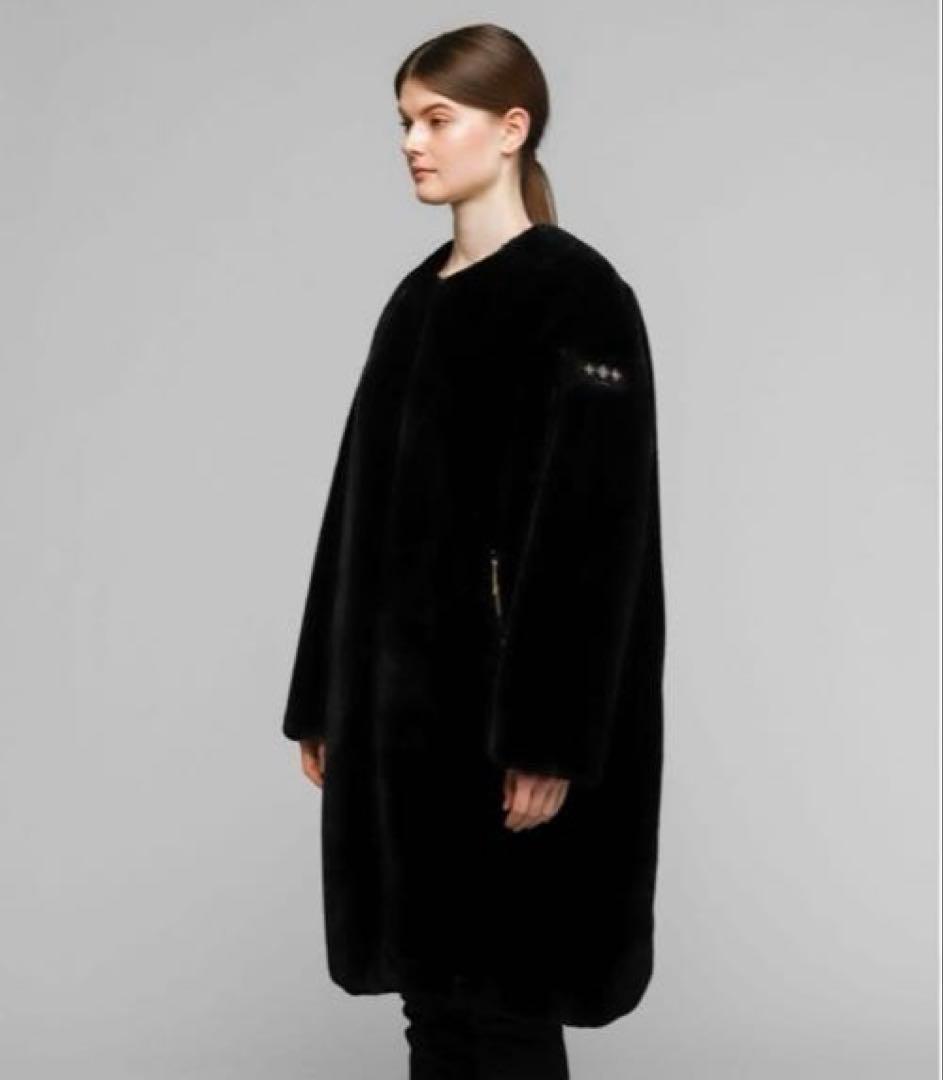 美品TATRAS タトラス TAMIL タミル エコファー ノーカラーコート