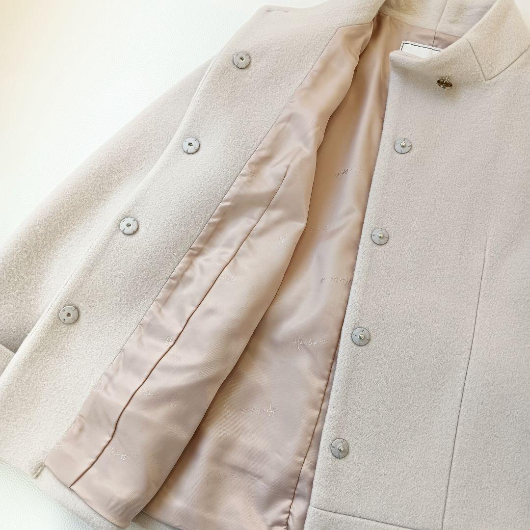 極美品✨ 24aw ハーリップトゥ ウールショートコート 腰ベルト アウター