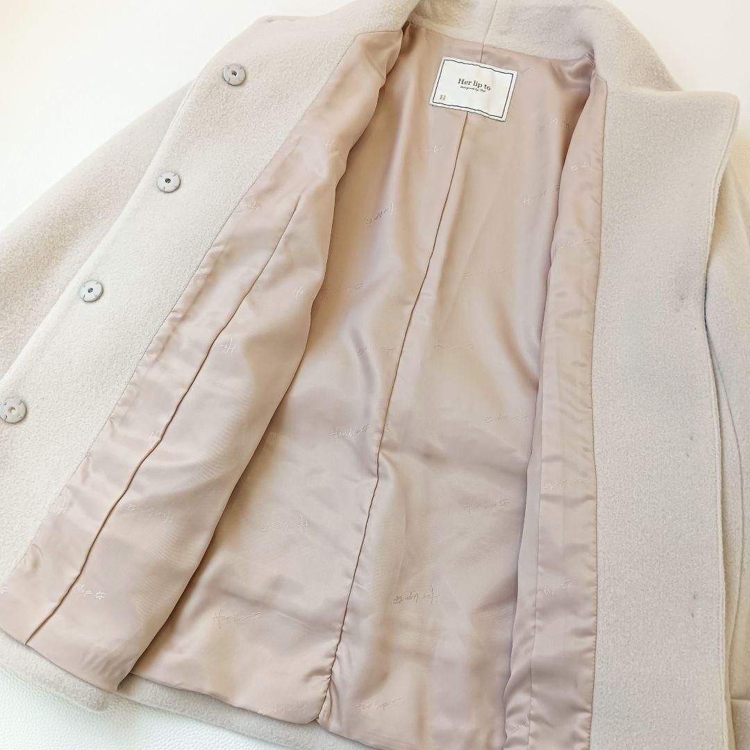 極美品✨ 24aw ハーリップトゥ ウールショートコート 腰ベルト アウター