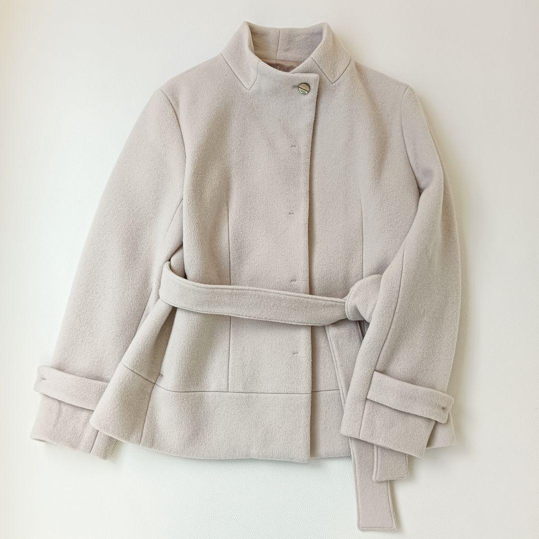 極美品✨ 24aw ハーリップトゥ ウールショートコート 腰ベルト アウター