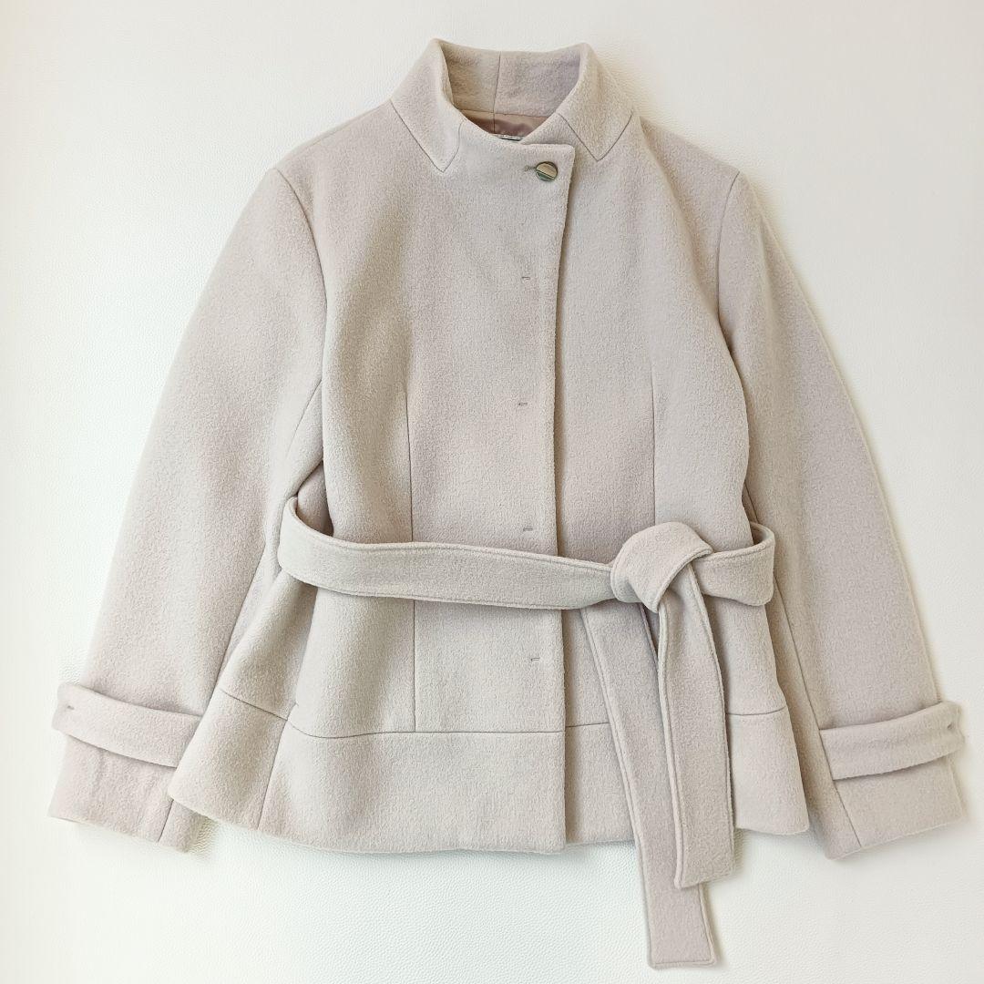 極美品✨ 24aw ハーリップトゥ ウールショートコート 腰ベルト アウター