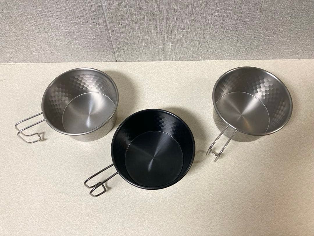 AEND 350 エンドシェラカップ 3個セット チタンシェラカップ　黒酸化加工