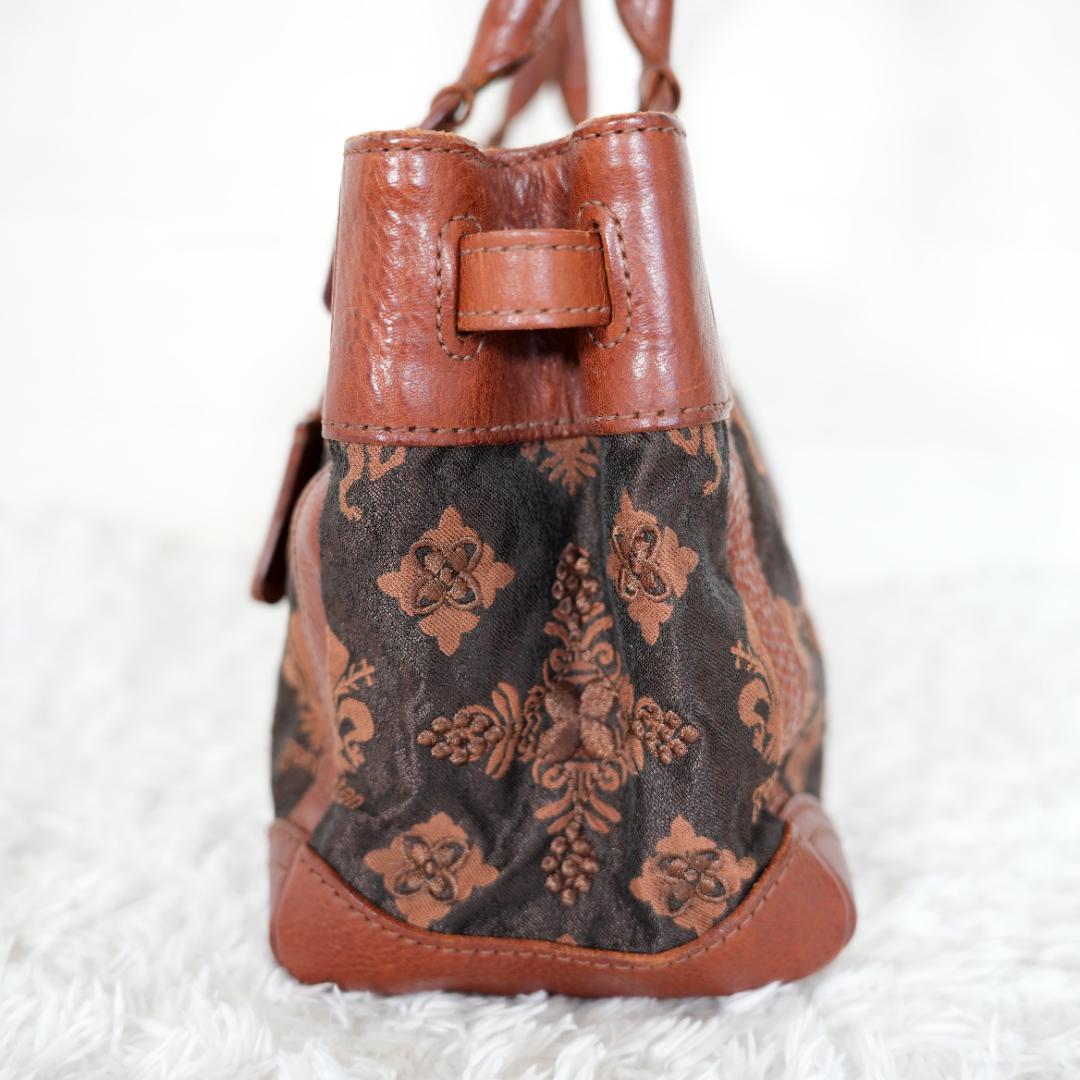 【美品】GENTEN　ゲンテン　南京錠　ジャガードトートバッグ　モノグラム